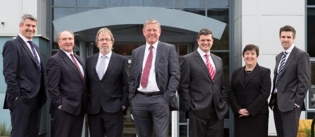 The Senior Management team - from L-R. James Hopkins - Financial Controller/Company Secretary, David Fletcher – Chairman, Steve Wightman – Director, Lennart Jonsson – Managing Director, Mark Wadsworth – Director, Michelle Damms – Operations Director (Senior Glass Systems), James Keeling-Heane - Sales Director (Senior Architectural Systems)