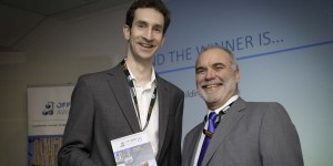 Bernard Harrison, Hybrid Product Champion at Senior Architectural System presents the ‘Best Hybrid Construction Project’ award to Chris Shaw, Senior Structural Engineer at Engenuiti