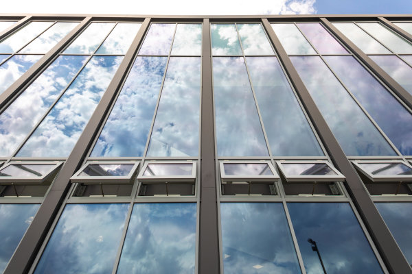 Photo of a completed SF52 curtain wall